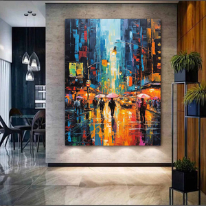 Pintura al Óleo <span class=keywords><strong>de</strong></span> Paisaje <span class=keywords><strong>de</strong></span> Casas Rurales Modernas y Sencillas <span class=keywords><strong>de</strong></span> Alta Calidad, Paisaje <span class=keywords><strong>de</strong></span> Gran Aldea - Product Image 5