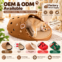 Lit-griffoir en feutre pour chat, en forme de pantoufle, avec tapis à griffer en sisal, détachable, pour intérieur, vente en gros