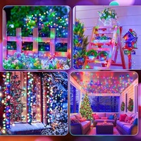 Guirlandes lumineuses LED transfrontalières de Noël, lumières vertes en forme de pétard, guirlandes en fil de cuivre, IP65, décoration intérieure et extérieure pour jardin