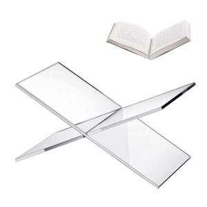 Support de lecture en acrylique transparent pour livres, facile à assembler, épaisseur 5-10 mm, taille personnalisable - Product Image 1