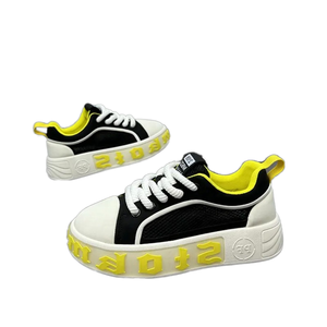 Men's Trendy Board <b>Shoes</b> Sick Sole <b>Height</b> <b>Increasing</b> Chunky Sneakers Pu Upper Genuine Leather Lining EVA Autumn Winter Spring - Product Image 1