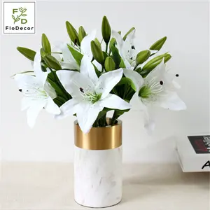 Artificial Easter PU Lily Flower Real Touch Small Lily Decorative Flowers
