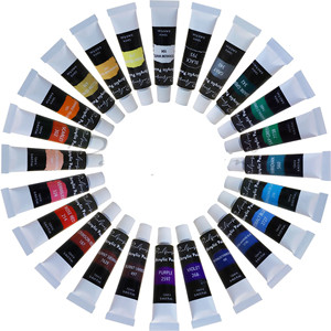 Vente chaude, peinture acrylique professionnelle de 12 ml, 24 couleurs, peinture artistique personnalisée, pour peinture sur verre et sur toile - Product Image 1