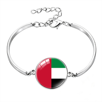 Bracelet en métal avec chaîne, motif drapeau national syrien personnalisé, cabochon en verre, bracelet de poignet avec pierre précieuse pour souvenir touristique et cadeau pour fans
