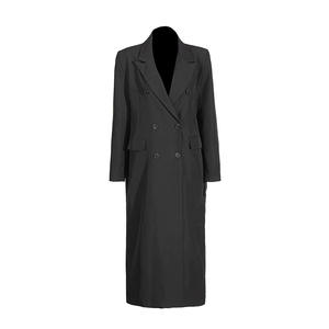 Vente en gros Veste blazer longue longueur élégante de couleur unie pour femmes Manteau blazer croisé - Product Image 6