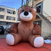 Mascotte gonflable floue douce d'ours de père Noël de 5m, ballon gonflable d'ours en peluche pour le festival de Noël