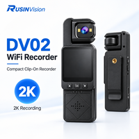 Caméra corporelle RusinVision DV-02 1080P avec contrôle WiFi via application, vision nocturne IR, télécommande, conception durable – Utilisation intérieure/extérieure, portable