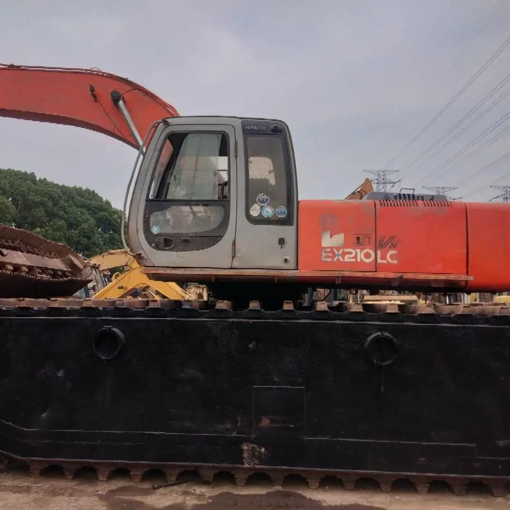 Long Boom Used Wetland Amphibious Excavator Hitachi Ex210 LC with high quality for sale in Shanghai