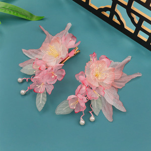 Accesorios para el Cabello de Estilo Chino Tradicional Primavera 2026: Flor de Gasa Hecha a Mano con Degradado, Mariposa y Flor Perforada para Hanfu - Product Image 5