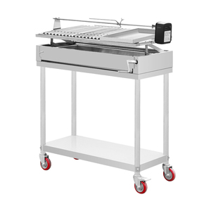 Parrilla de barbacoa al aire libre Premium de acero inoxidable estilo argentino OEM ODM con ruedas barbacoa de madera de carbón para uso al aire libre - Product Image 5