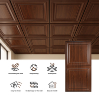 Panneaux de plafond en PVC imitation bois de luxe, imperméables, résistants au feu, décoratifs, faux plafonds pour hôtel, villa