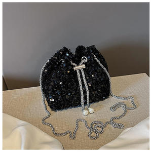 Bolso bandolera de PU con lentejuelas, estilo moderno, con cierre tipo cubo, capacidad personalizable, para mujer - Product Image 3