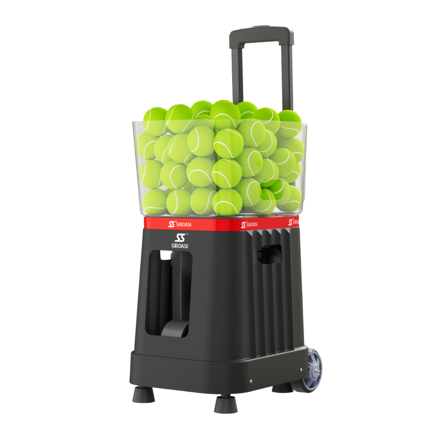 Portable Lightweight Tennis Ball Machine ABS Remote Ball Thrower Trainer with 120 Balls US Plug for Indoor Use