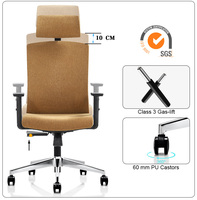 Chaise de bureau exécutive ergonomique pivotante moderne de haute qualité avec dossier en maille, housse en tissu, appui-tête réglable pour poste de travail et gaming