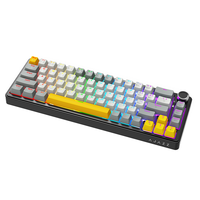 Ajazz AK690 Wired Mechanical Keyboard with Metal Knob, 68 Keys, Hot-Swappable, Suitable for Laptops/Pc Rainbow Light