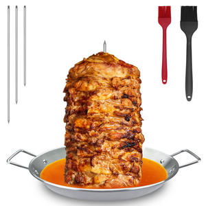 <span class=keywords><strong>Brochette</strong></span> verticale en acier inoxydable Support de broche verticale brésilienne 3 pointes amovibles Brosses Tacos - Product Image 2