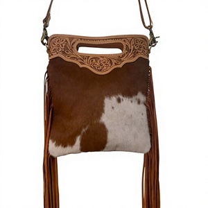 Customized Genuine Leather <b>Handbag</b> Adults European Style Fashion Waterproof Zipper Animal Prints Embroidery Daily Evening Use - Product Image 4
