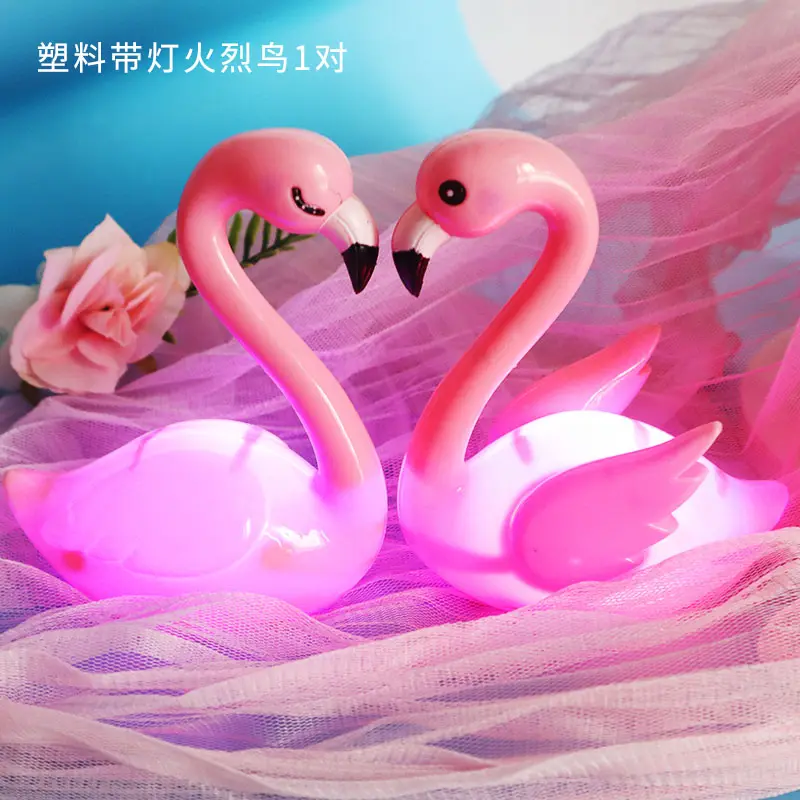 Venta caliente 2021 llegadas fiesta de cumpleaños suministros boda decoración iluminación decoración Flamingo pastel artículos de moblaje