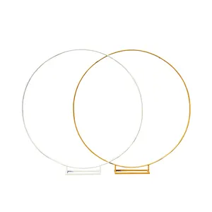 Décor arche d'anneaux <span class=keywords><strong>en</strong></span> <span class=keywords><strong>fer</strong></span> forgé pour mariage, cadre de <span class=keywords><strong>cercle</strong></span> d'arrière-plan avec ballons, détachable, facile à transporter, pour fête, 6 pièces - Product Image 1