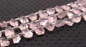 Pierres précieuses en Quartz Rose naturel 26 pièces pépites à facettes en forme de perles nouvel arrivage fabrication de bijoux faits à la main - Product Image 3