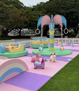Gran oferta, equipo de juegos al aire libre para niños, juego suave para niños, columpio eléctrico redondo, carrusel de juego suave para interiores respetuoso con el medio ambiente - Product Image 1