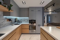 Meubles de cuisine modulaires, design d'appartement, en acier inoxydable intégral, écologiques, ignifuges, nouveau modèle moderne, ensemble complet