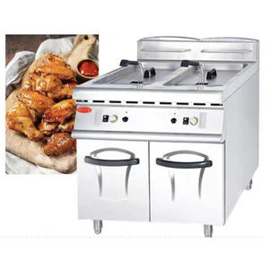 مقلاة Lyroe بسعة كبيرة 20 لترًا * 2 تجارية أوتوماتيكية من الفولاذ المقاوم للصدأ ، مقلاة خزانات غاز عمودية مزدوجة مع خزانة - Product Image 5