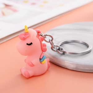 Süße bunte Gummi PVC Einhorn Pferd Schlüssel bund Zubehör Frauen Schmuck Einhorn Schlüssel anhänger Auto tasche Anhänger Charme Hochzeit Dekor - Product Image 5