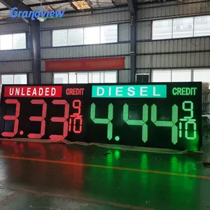 Señal de precio LED para gasolinera de 7 segmentos de 5 dígitos verde REGULAR de 18 pulgadas