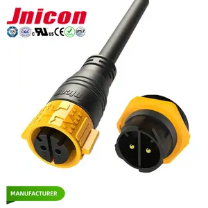 IP67 2 Pin 40A Screw Terminal Cable Plug Receptacle 2 Pole Female Connector Male Socket 2p M25 Reverse Waterproof Wire Connector