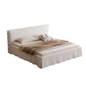 Lit double en <span class=keywords><strong>tissu</strong></span> de lin blanc Zayshine, style Wabi-Sabi français, pour chambre principale, 1,5 m, 1,8 m, taille king, grande taille, villa, hôtel, lit double doux - Product Image 6
