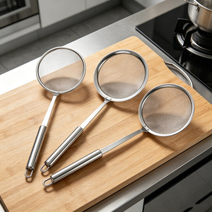 Stainless Steel Kitchen Skimmer Filter Sieve Reusable For Soup Oil Foam Removal - Product Image 2