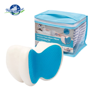 Oreiller de genou pour dormeurs latéraux-Oreiller de refroidissement en mousse à mémoire de forme pour dormir-Soulagement de la douleur sciatique, soulagement du genou et du dos
