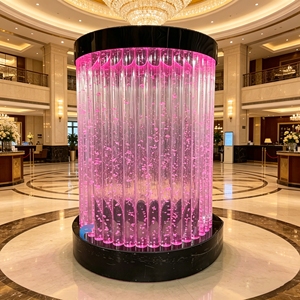 เสาบับเบิ้ลน้ำอะคริลิค LED หรูหรา พร้อมฝาครอบทรงกลมแบบกำหนดเองสำหรับตกแต่งบาร์ - Product Image 4