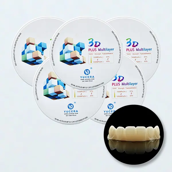 Yucera 98mm bloque de zirconia 3d pro dental zirconia block manufacturers