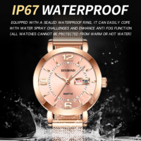 Jam Tangan Wanita Binbond B5907 5907 Quartz Stainless Steel Kalender Dial Kecil Fashion Casual Elegan Arloji Custom