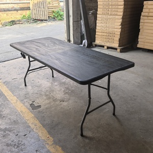 Table pliante rectangulaire en plastique HDPE noir de 8 pieds, durable et économique, pour les événements extérieurs - Product Image 5