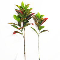 Tige de Croton Artificielle 90cm Branche de Beaves Croton Artificiel Pulvérisation de Croton Artificiel Panaché