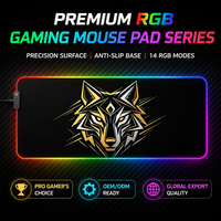 Tapis de souris RGB XXL, grand tapis de souris de jeu LED avec 14 modes d'éclairage pour les joueurs sur PC, tapis de bureau