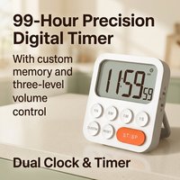 Timer Dapur Digital Magnetik 99 Jam dengan Layar LCD, Pengatur Volume 3 Tingkat, dan Fungsi Memori untuk Memanggang