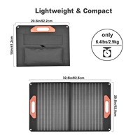 SUNSUN Panneau Solaire Portable Pliable Mini 60W Six Cellules QC3.0 USB 5V/9V/12V/15V/18V ETFE Étanche pour Camping et Randonnée en Extérieur