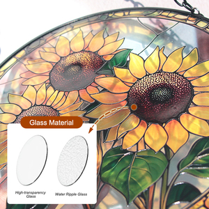 Attrape-soleil Art Déco Premium 7,5'' en verre teinté motif tournesol avec projecteur arc-en-ciel pour la décoration de la maison et du jardin - Product Image 5