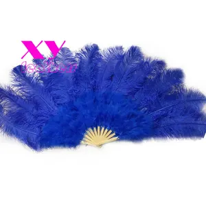 70cm Red Double Layers Dancing Ostrich Feather Fan Dancing Feather Plumes Fans for Showgirls