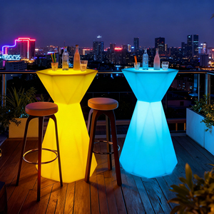 Table de <span class=keywords><strong>bar</strong></span> décorative LED directe d'usine Table de cocktail à changement de couleur pour restaurant en plein air et salle à manger intérieure pour bars - Product Image 2