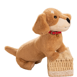 Perro <span class=keywords><strong>salchicha</strong></span> de juguete de peluche marrón Súper suave, Animal de peluche de <span class=keywords><strong>salchicha</strong></span> de tamaño pequeño con relleno de algodón PP, embalaje de bolsa OPP - Product Image 1