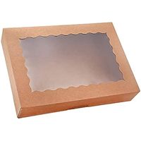 Boîtes à emporter individuelles en kraft avec fenêtre, autoportantes, recyclables, pour desserts, sushis, chips et aliments pour bébés