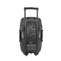 Précision Pro Audio CSL15AVH Haut-parleur portable actif à piles avec chariot audio sans fil noir de 100W de 15 pouces