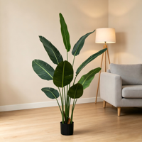 JOLAMIRA Plante Artificielle Banane du Voyageur, Grande, pour Intérieur, Salon, Style Nordique Luxe Léger, en PE+Fer+Tissu, Écologique et Durable
