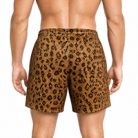 Shorts de sport pour hommes en maille imprimé léopard, longueur genou, respirants, personnalisables, avec cordon de serrage, OEM ODM, vente en gros
