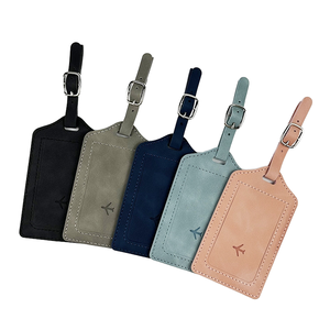 Étiquettes de bagages en cuir PU en gros, personnalisées avec logo, impression sérigraphique, cadeaux de bienvenue - Product Image 1